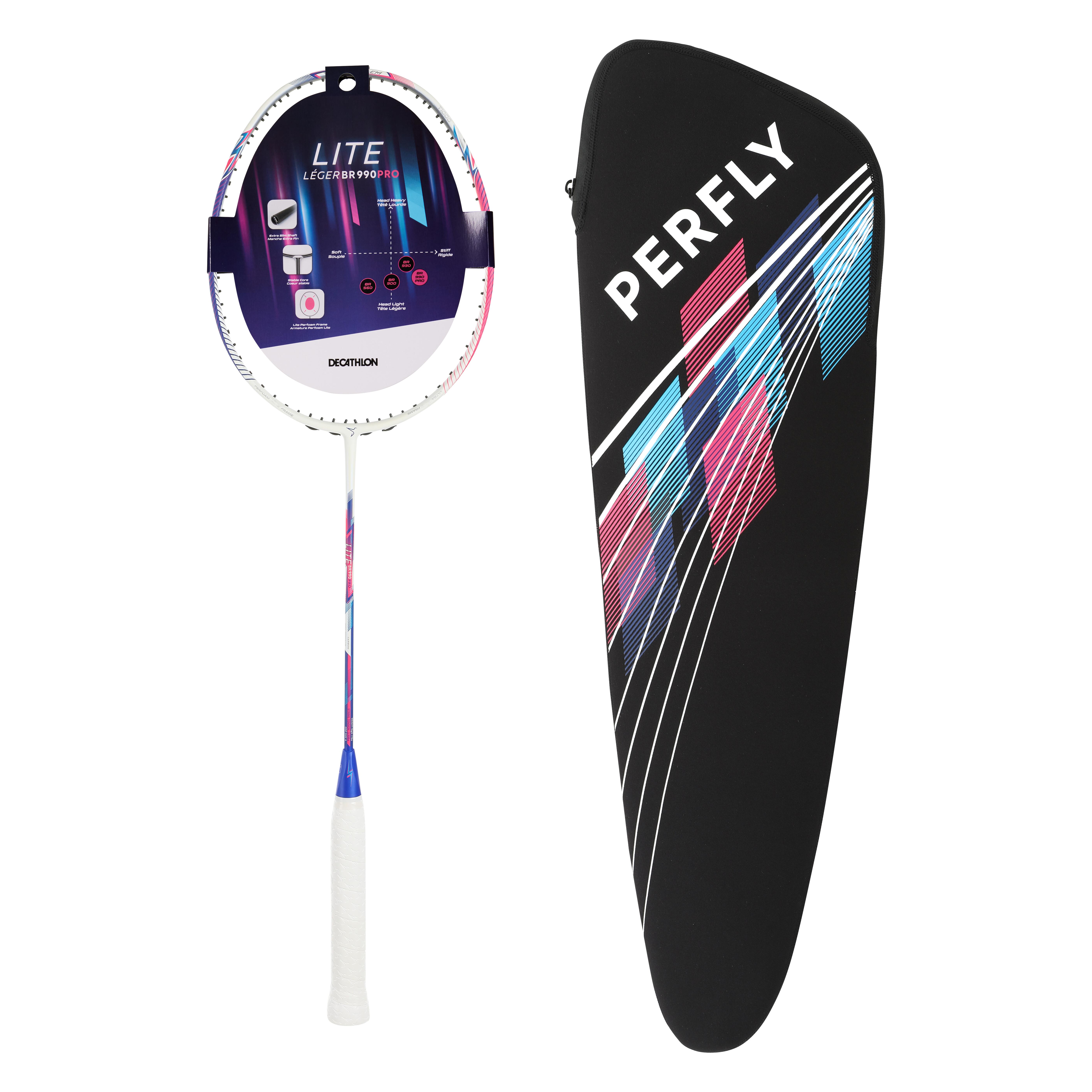 BR Lite 990 Adult Badminton Racket - Purple Pink