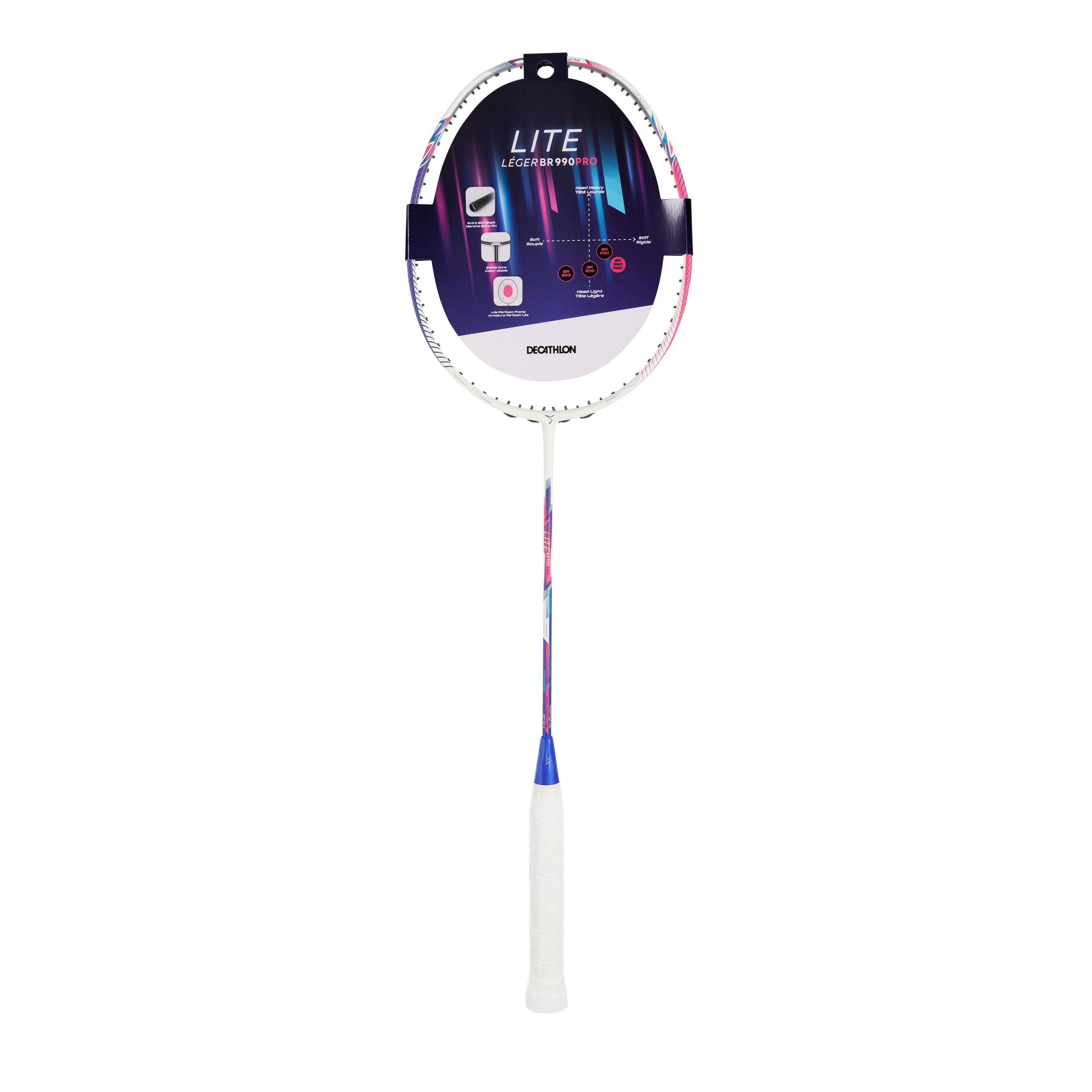 Badminton unstrung racket Adult, BR Lite 990 Pro Magenta -  2