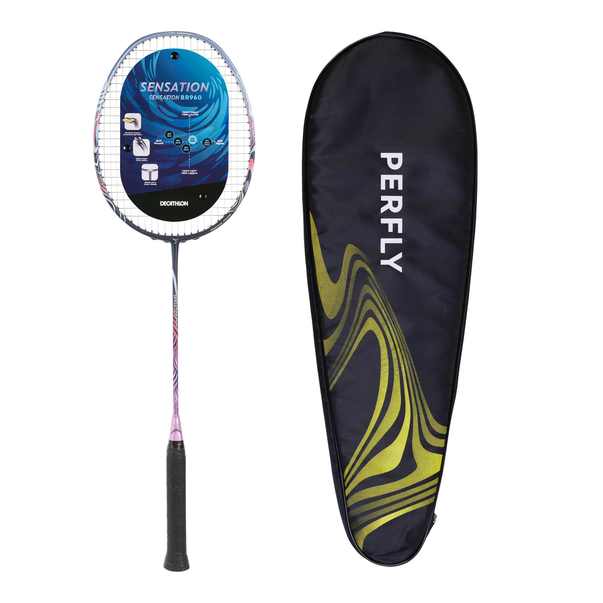 Badminton adult racket br sensation 960 navy pink