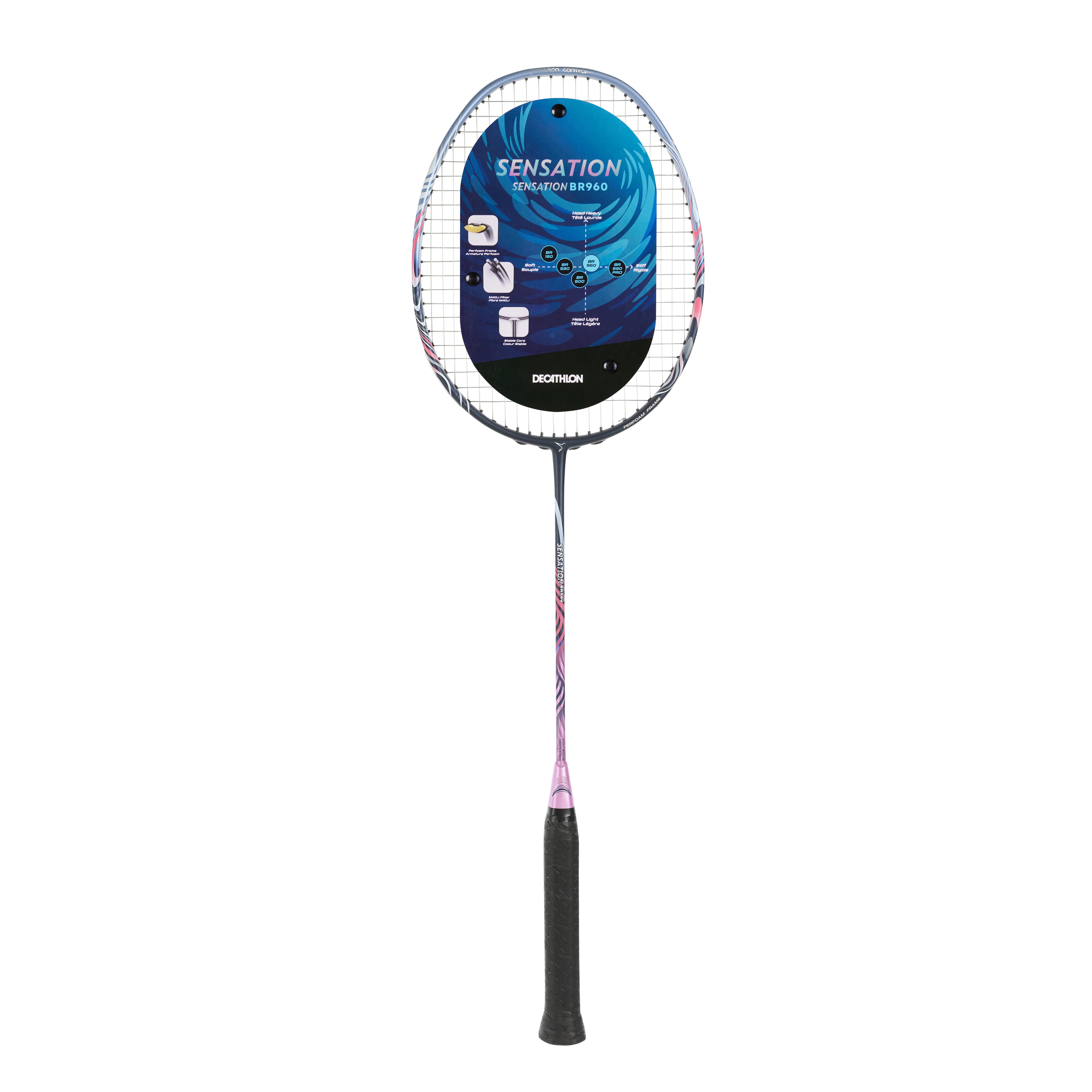 Badminton adult racket br sensation 960 navy pink