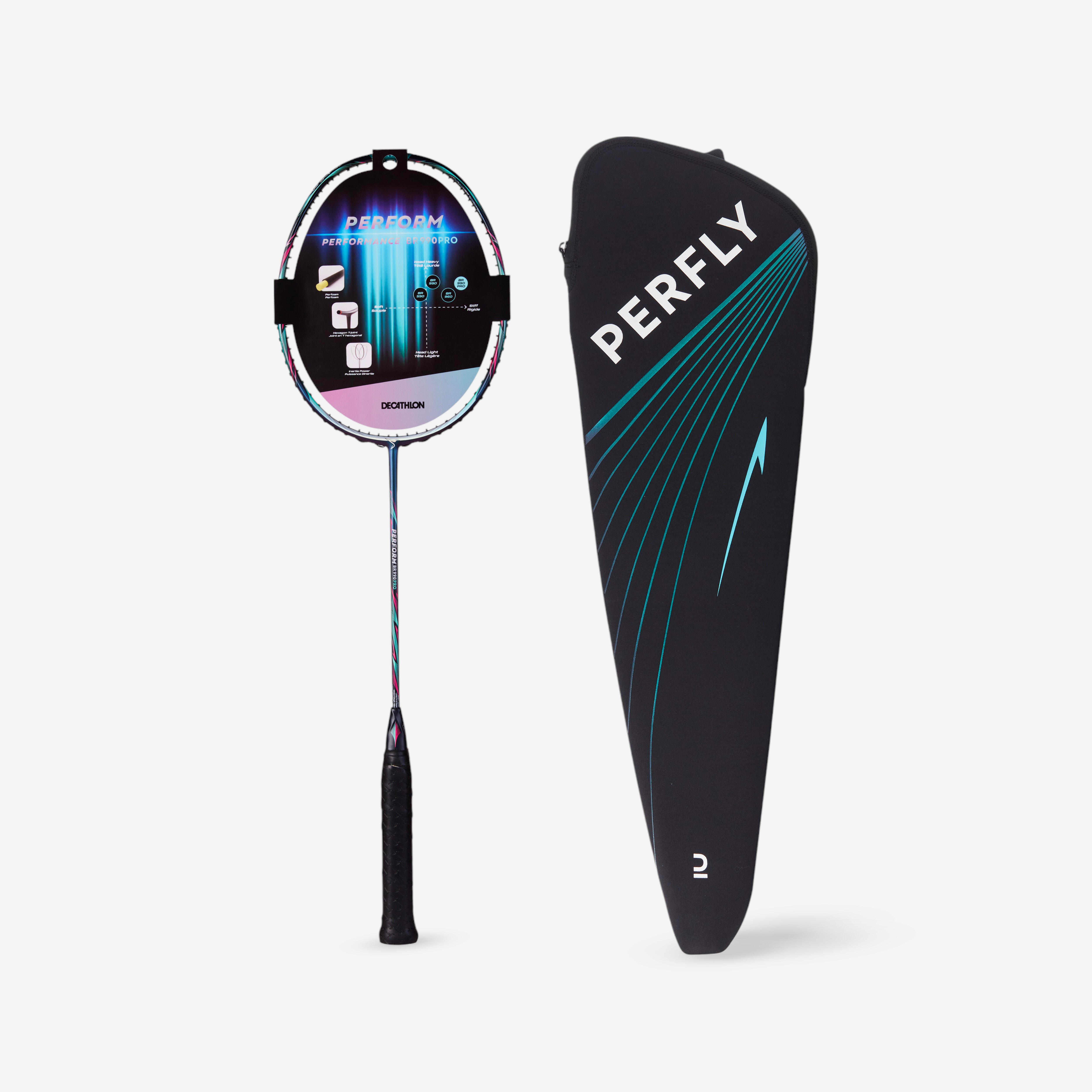 Raquette de badminton non cordée - BR Perform 990 Pro violet - PERFLY