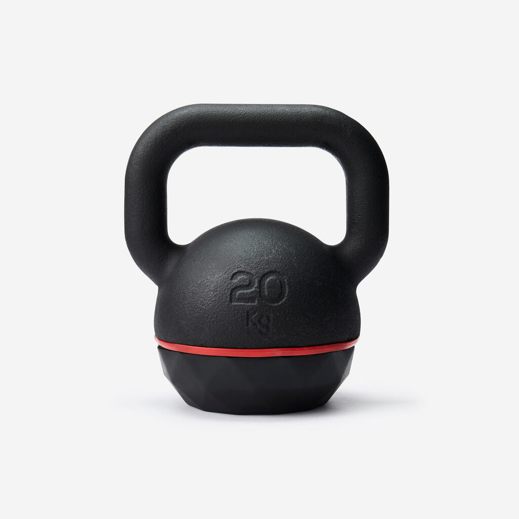 Kettlebell en fonte et base caoutchouc - 20 kg