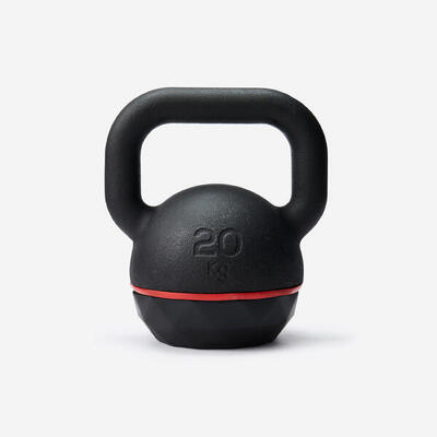 Kugelhantel Gusseisen mit Basis aus Gummi - Kettlebell 20 kg