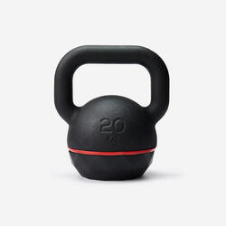 Kettlebell en fonte et base caoutchouc 20 kg, composé à 80 % de fonte recyclée