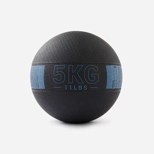 Medecine Ball 5kg caoutchouc - noir / bleu