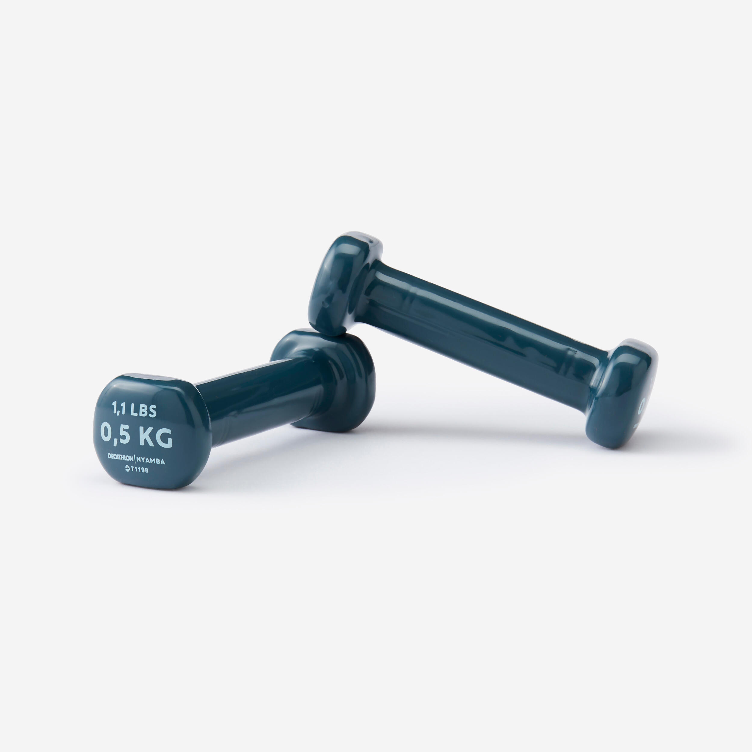 0.5 kg Fitness Dumbbells Twin-Pack, Partially Recycled Cast Iron - Navy Blue