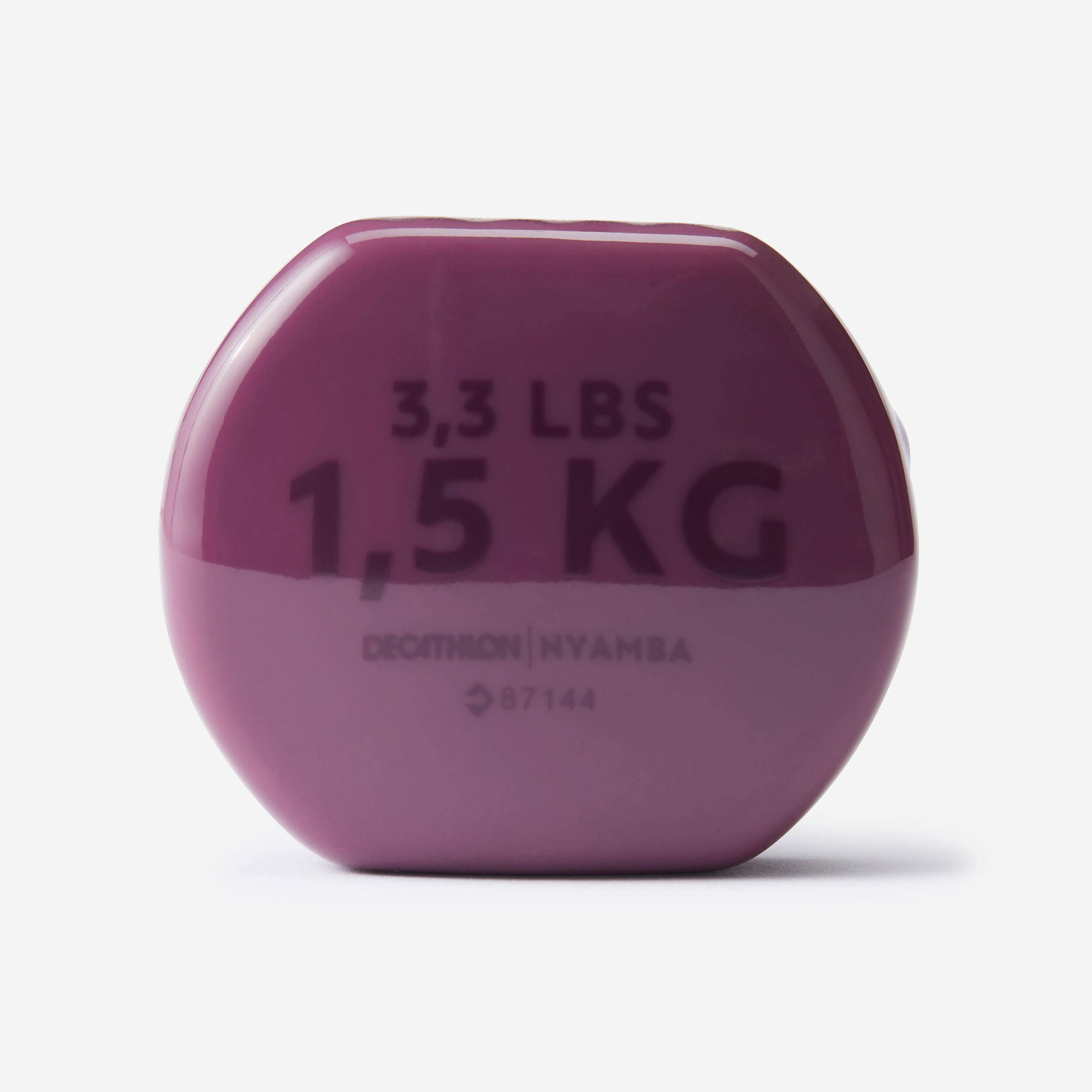 1.5 kg PVC Dumbbells Hex Shaped with 2 Years Warranty, Burgundy - Set of 2 -  4