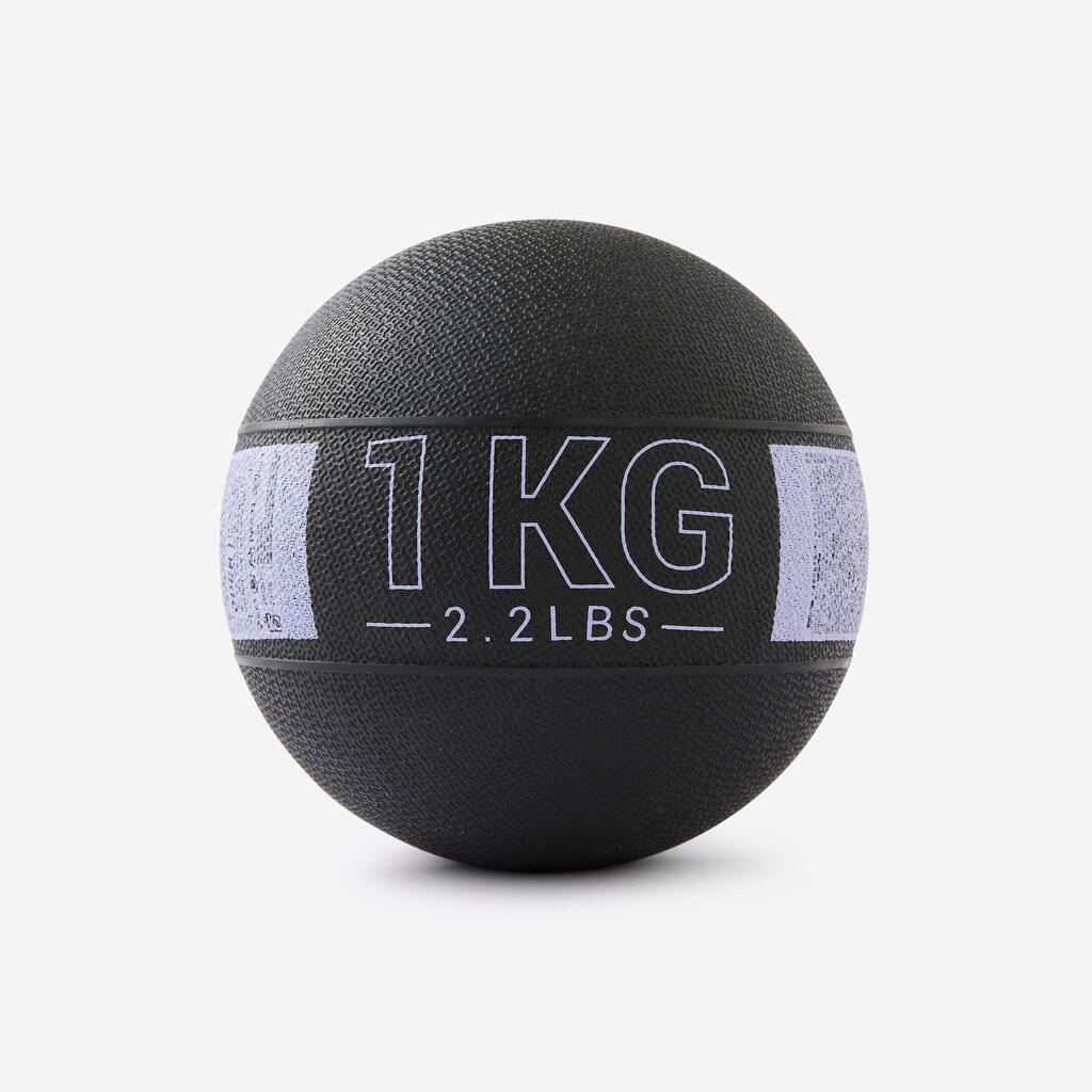 Medecine Ball 5kg caoutchouc - noir / bleu