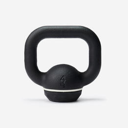 Kettlebell en fonte et base caoutchouc 4 kg, fonte en partie recyclée