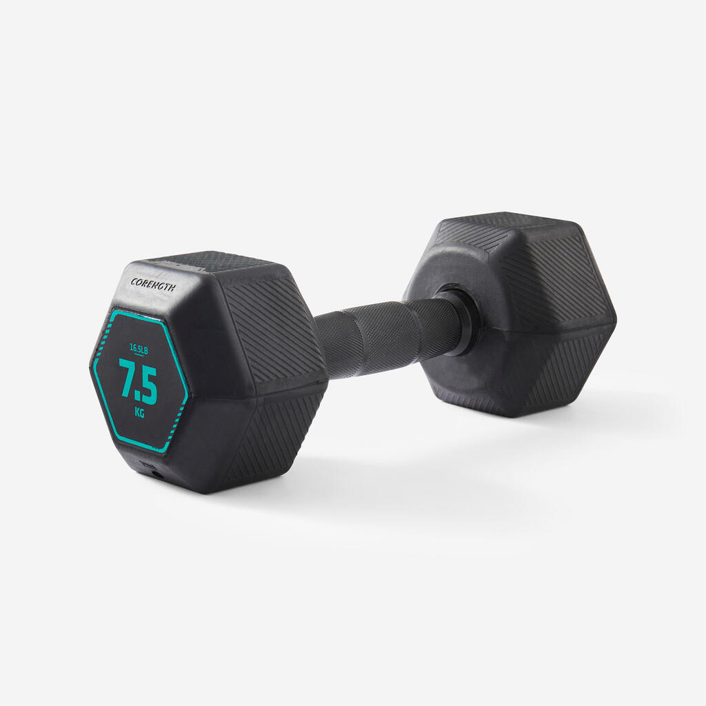 7.5 kg Cross Training and Weight Training Hexagonal Dumbbell - Black