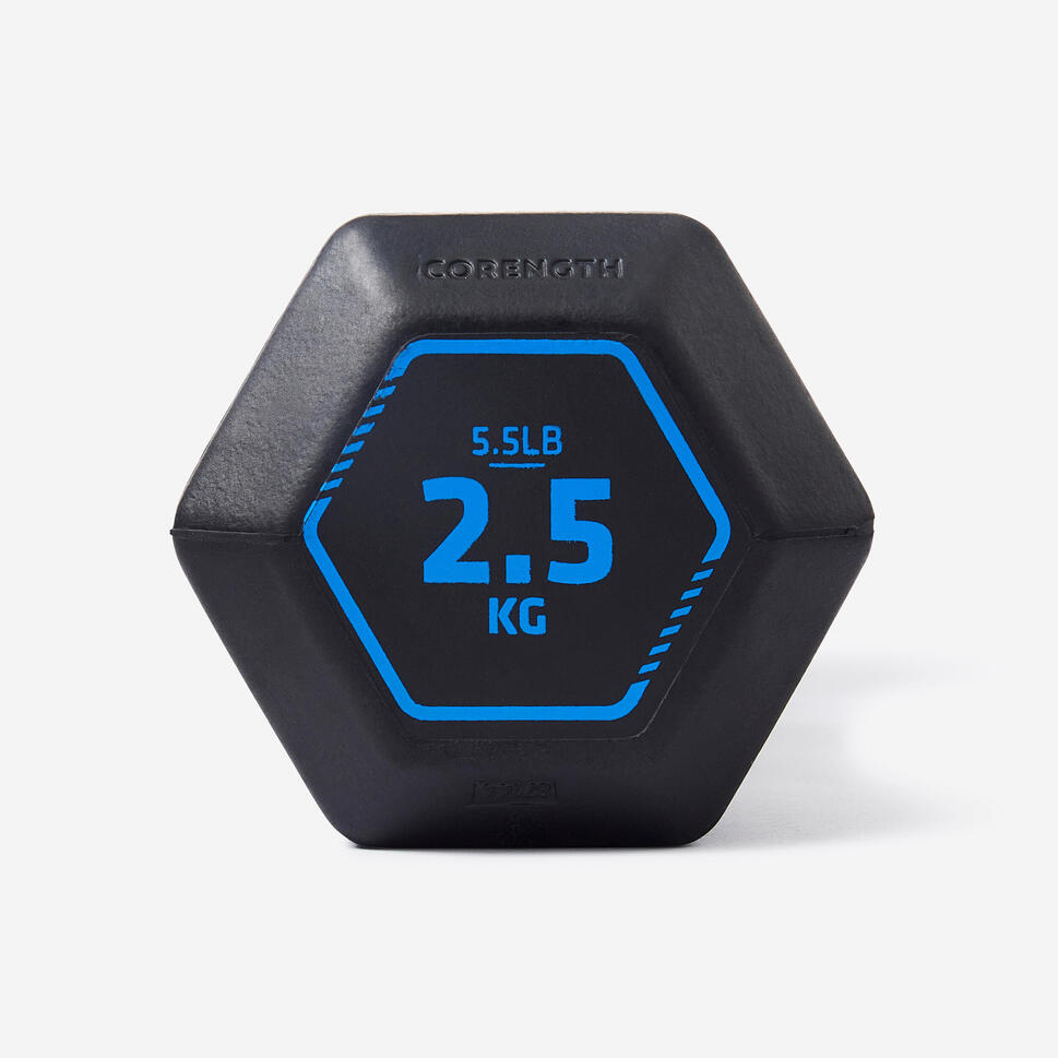 Hantla do cross treningu i treningu siłowego Corength Hex Dumbbell 2,5 kg