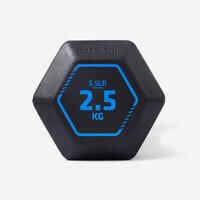 2.5 kg Cross Training and Weight Training Hexagonal Dumbbell - Black