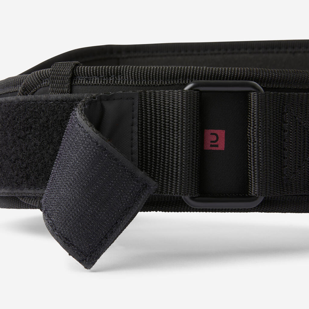 Weight Training Belt with Dual Nylon Closure - Black