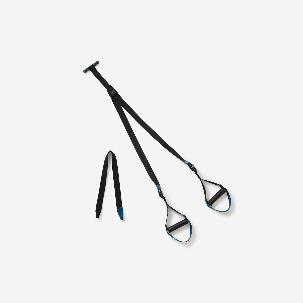 CORENGTH Strap Trainer in Schwarz und Blau mit Griffen und Türbefestigung