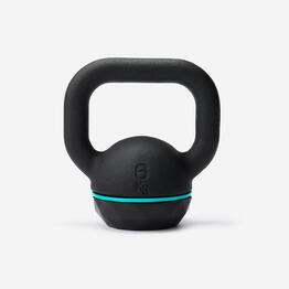 Kettlebell en fonte et base caoutchouc 6 kg, composé à 80 % de fonte recyclée