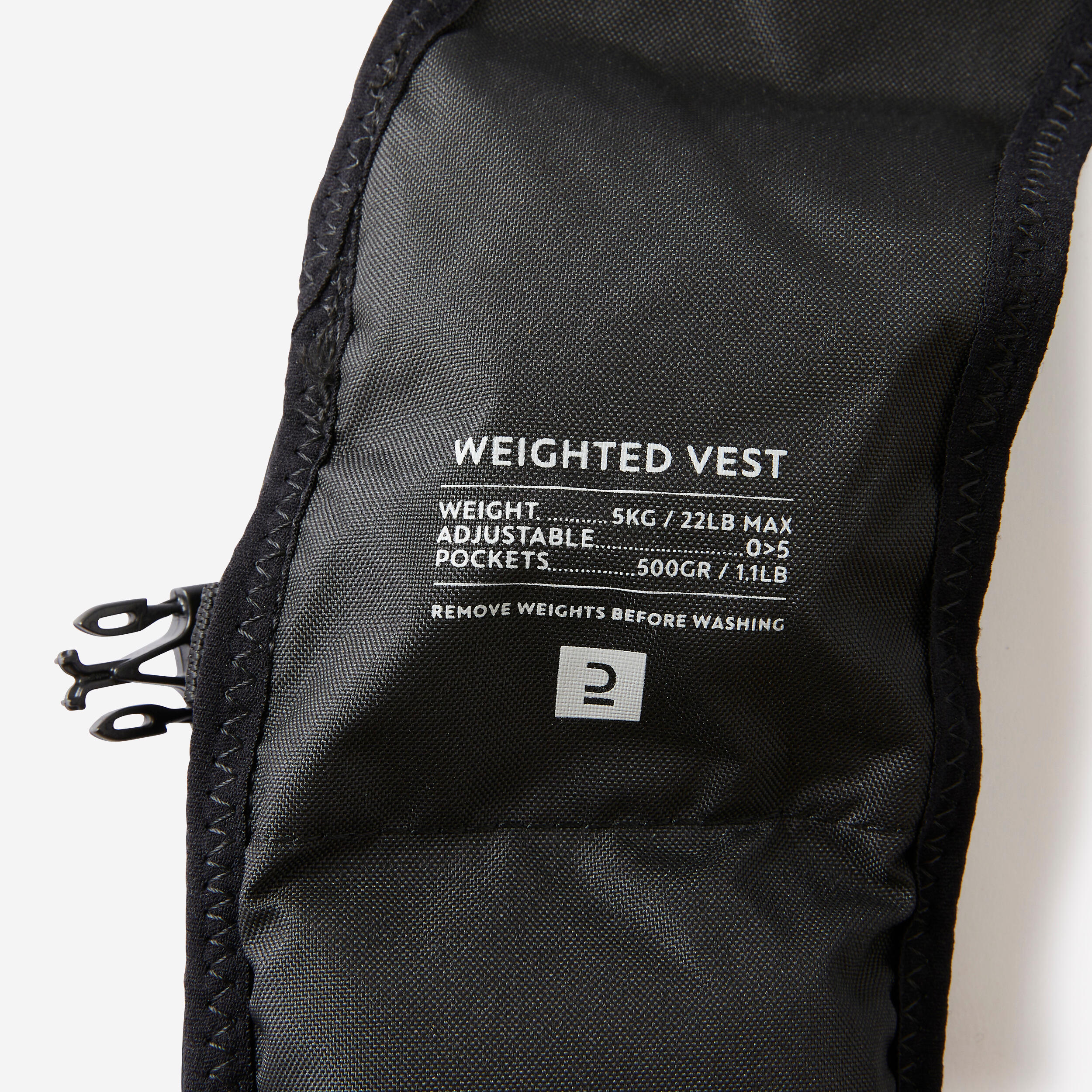 Washable weighted bodybuilding and cross-training vest - 0 to 5kg