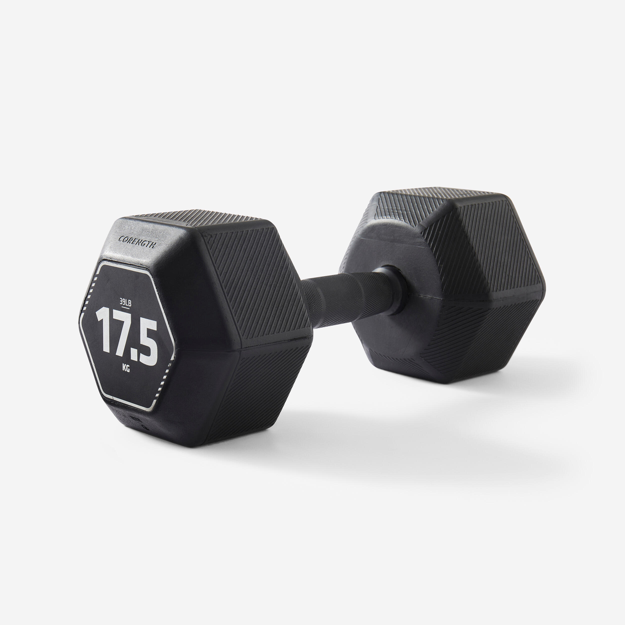 Hexagonal Cross Training Hex Dumbbell 17.5 kg Black CORENGTH Decathlon