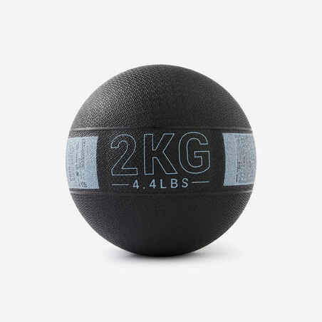 Medecine Ball 2kg caoutchouc - noir / gris