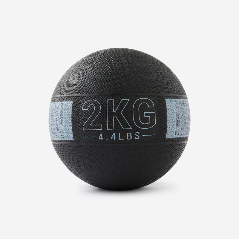 DOMYOS Medicine ball 1 kg rubber zwart grijs Decathlon