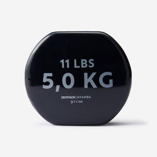 5 kg Fitness Dumbbells Twin-Pack, Partially Recycled Cast Iron - Black