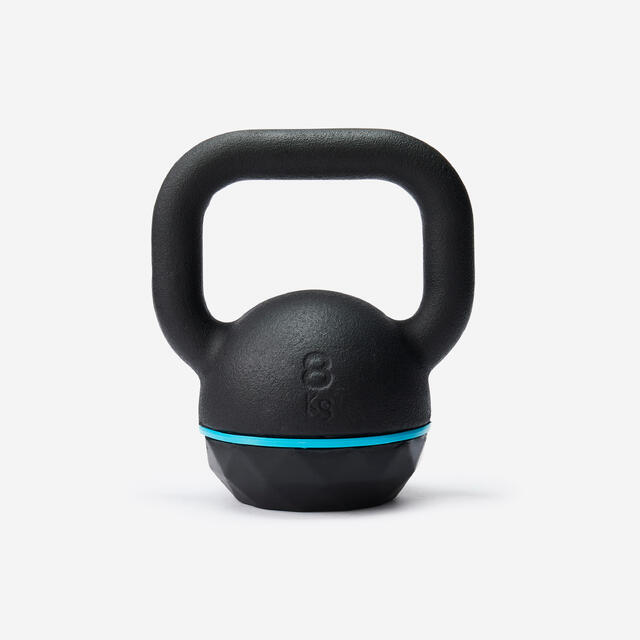 Kugelhantel Kettlebell Gusseisen und Basis aus Gummi ‒ 8 kg 