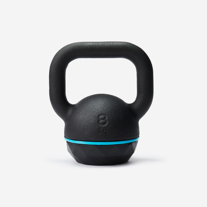 Ganteră Kettlebell din Fontă și Bază din Cauciuc - 8 kg