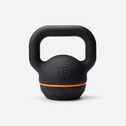 
      Kettlebell de musculation en fonte et base caoutchouc - 16 kg
  