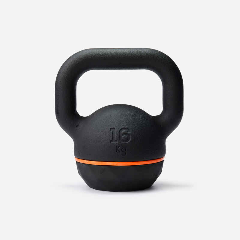 Pesa de hierro fundido con base de goma de 16 kg Kettlebell