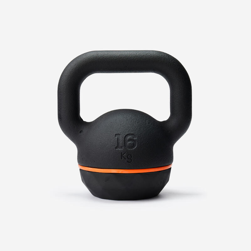 Ganteră Kettlebell din Fontă și Bază din Cauciuc - 16 kg