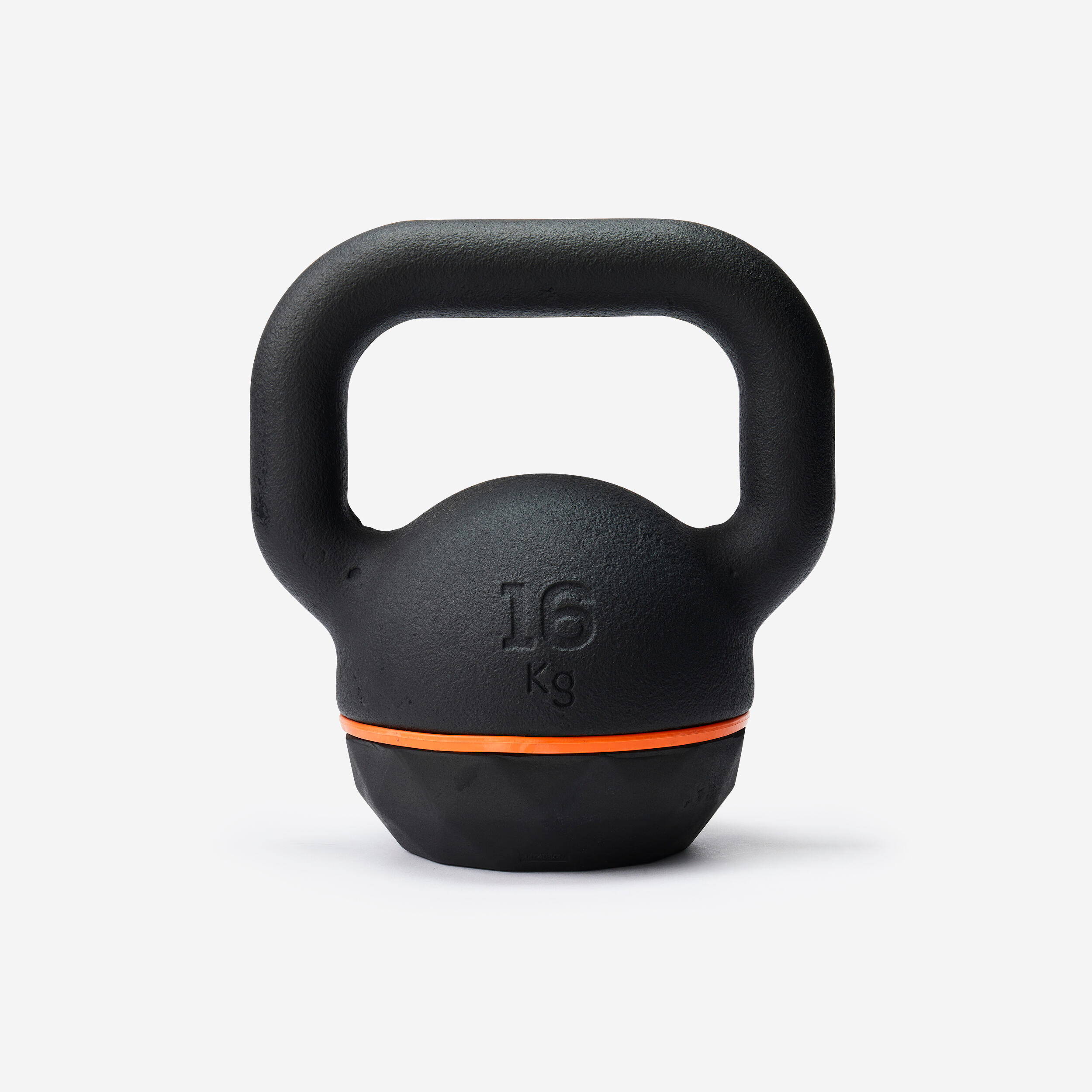 Cast iron kettlebell with rubber base - 16 kg