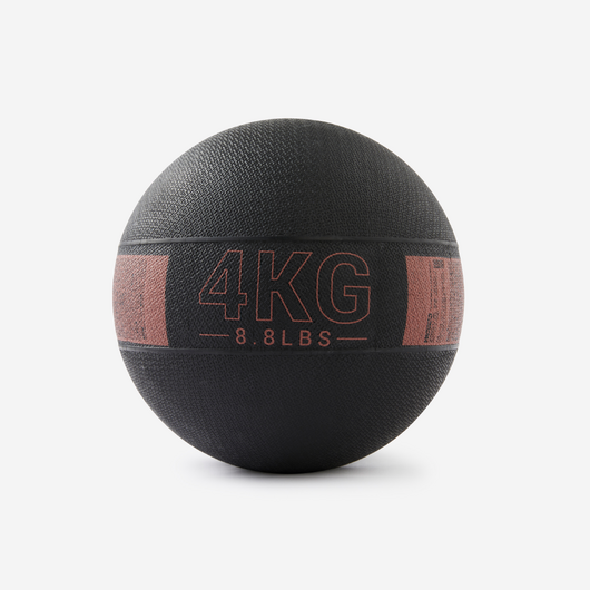 Medecine Ball 4kg caoutchouc - sépia