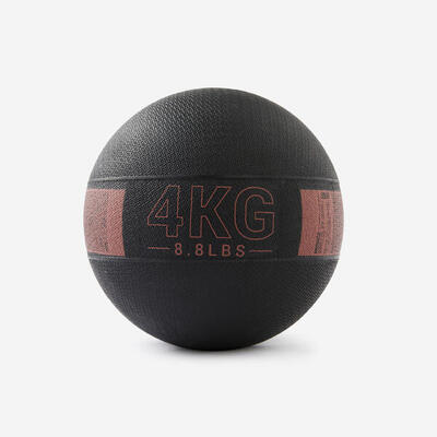Medicine ball 4 kg rubber sepia