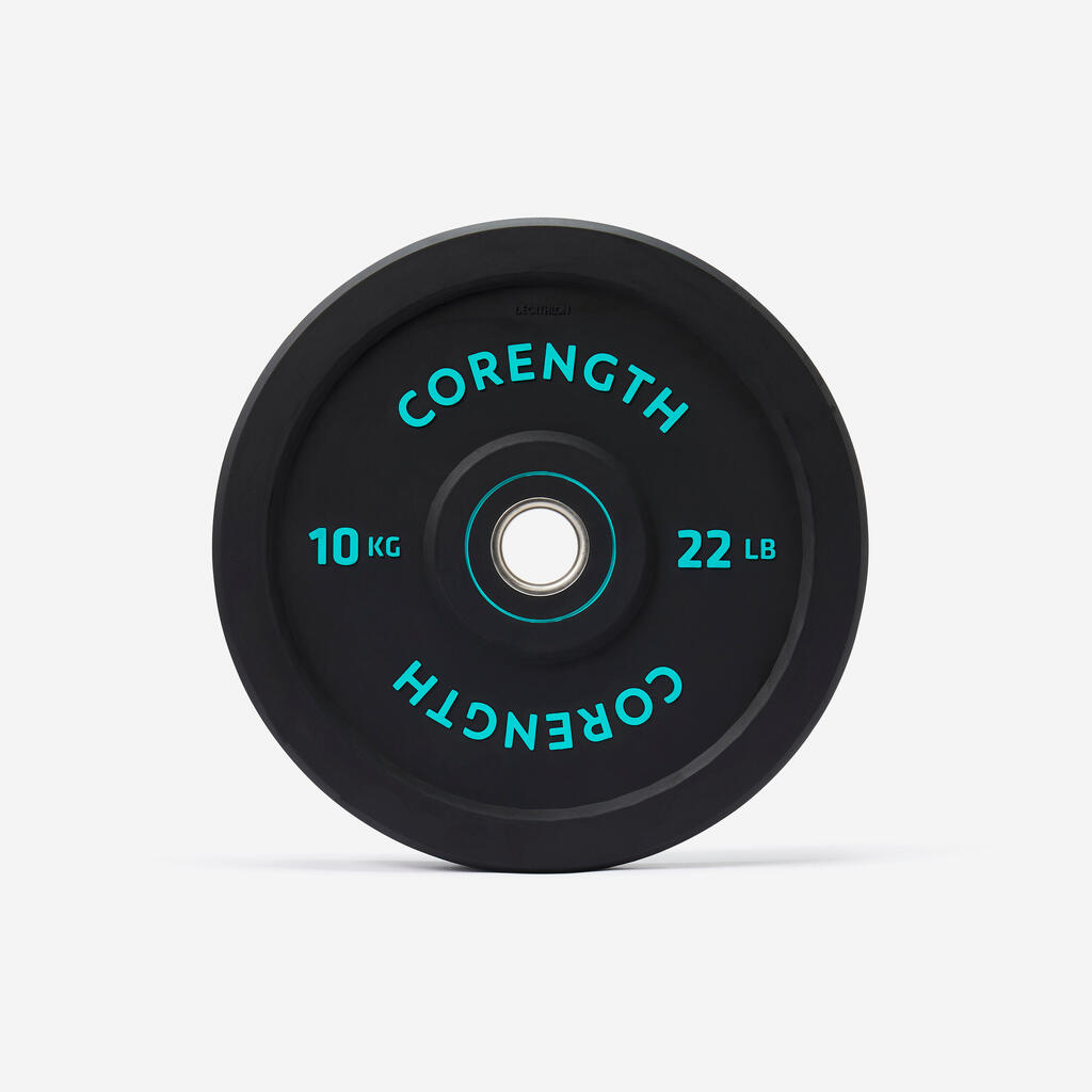 Disque bumper d'haltérophilie 10 kg, diamètre intérieur 50 mm