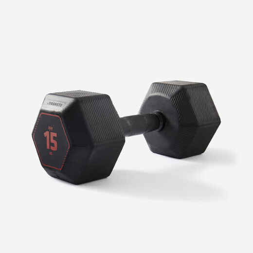 
      Cross Training and Weight Training Hex Dumbbells 15 kg - Black
  