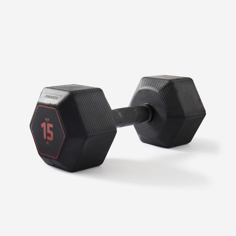 Cross Training and Weight Training Hex Dumbbell 15 kg - Black