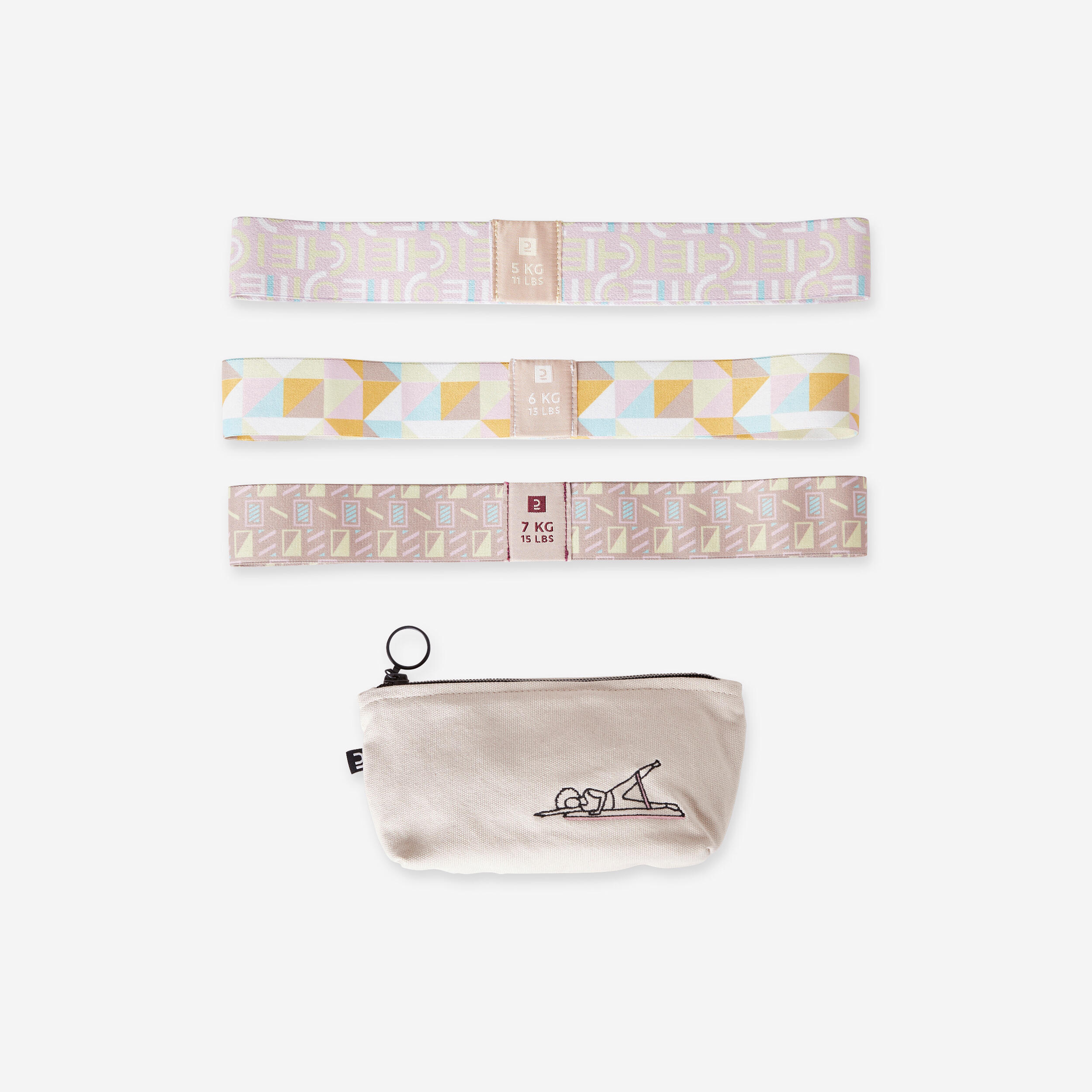 DOMYOS Set mini weerstandsbanden textiel 5-6-7 kg
