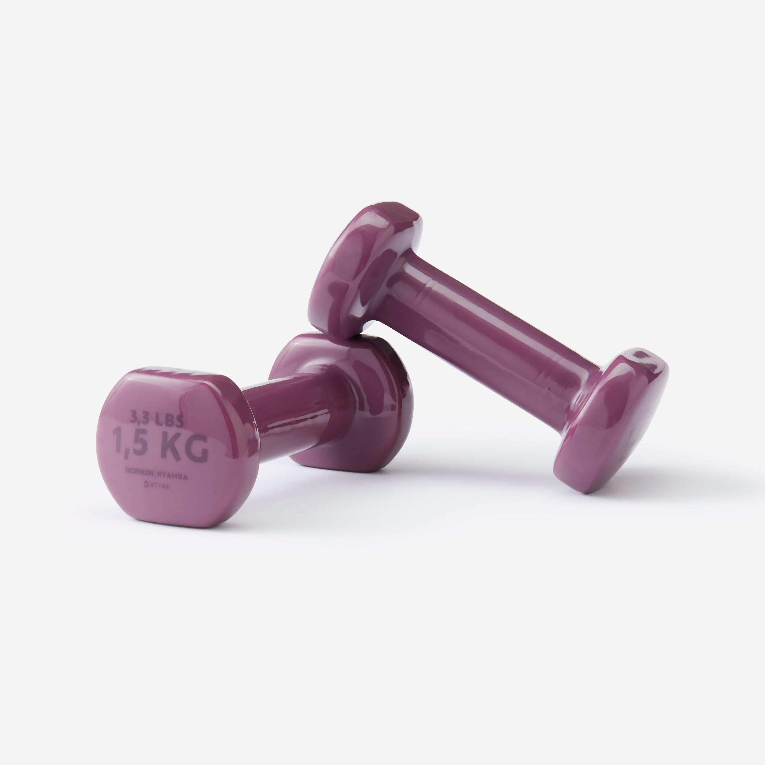 COPPIA DI MANUBRI FITNESS 2*1,5 KG - BORDEAUX