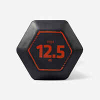 Cross Training and Weight Training Hex Dumbbell 12.5 kg - Black