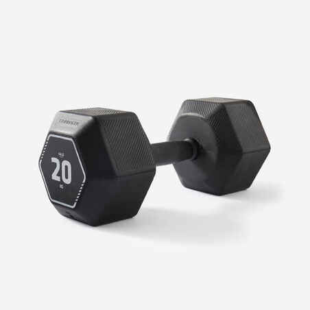 Cross Training and Weight Training Hex Dumbbells 20 kg - Black