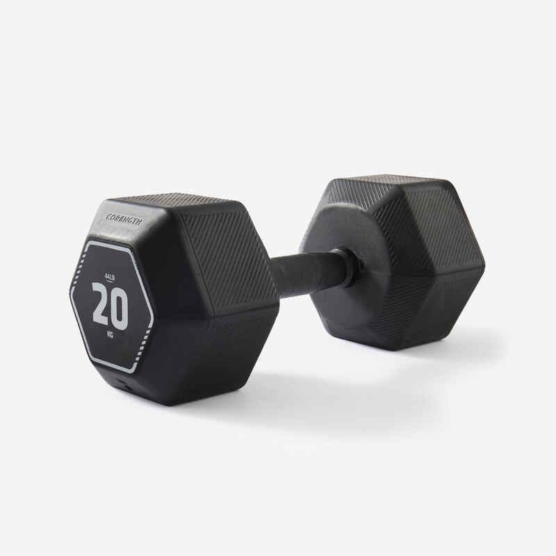 Cross Training and Weight Training Hex Dumbbell 20 kg - Black