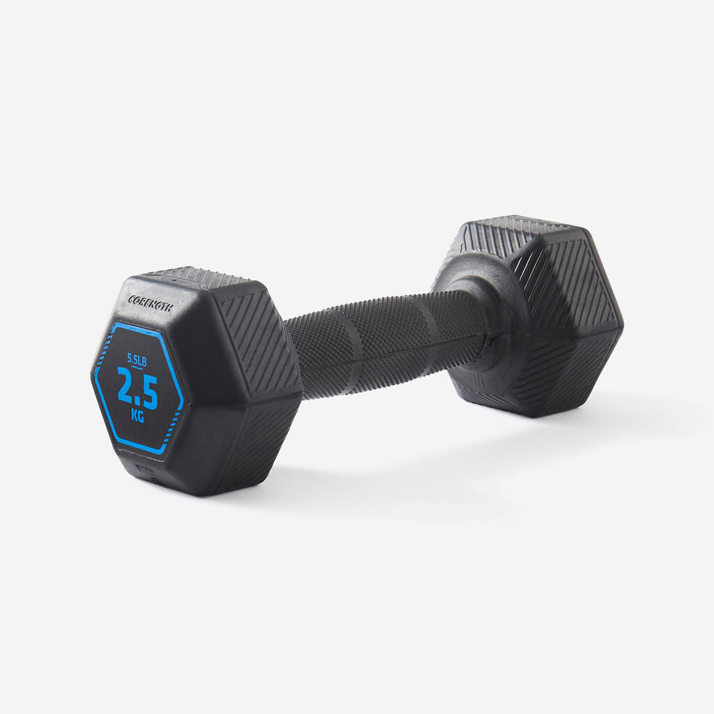 Haltère de cross training et musculation 2,5 kg - Dumbbell hexagonale noire