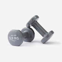 3 kg Fitness Dumbbells Twin-Pack - Grey