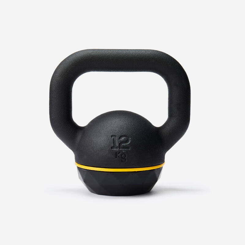 Ganteră Kettlebell din Fontă și Bază din Cauciuc - 12 kg