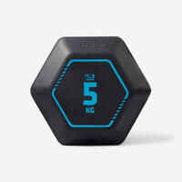 5 kg Cross Training and Weight Training Hexagonal Dumbbell - Black