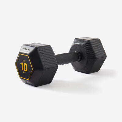 Hantel 10 kg Crosstraining Krafttraining - Hex Dumbbell schwarz