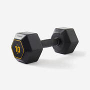 Manubrio cross training e bodybuilding HEX DUMBBELL esagonale nero 10 kg
