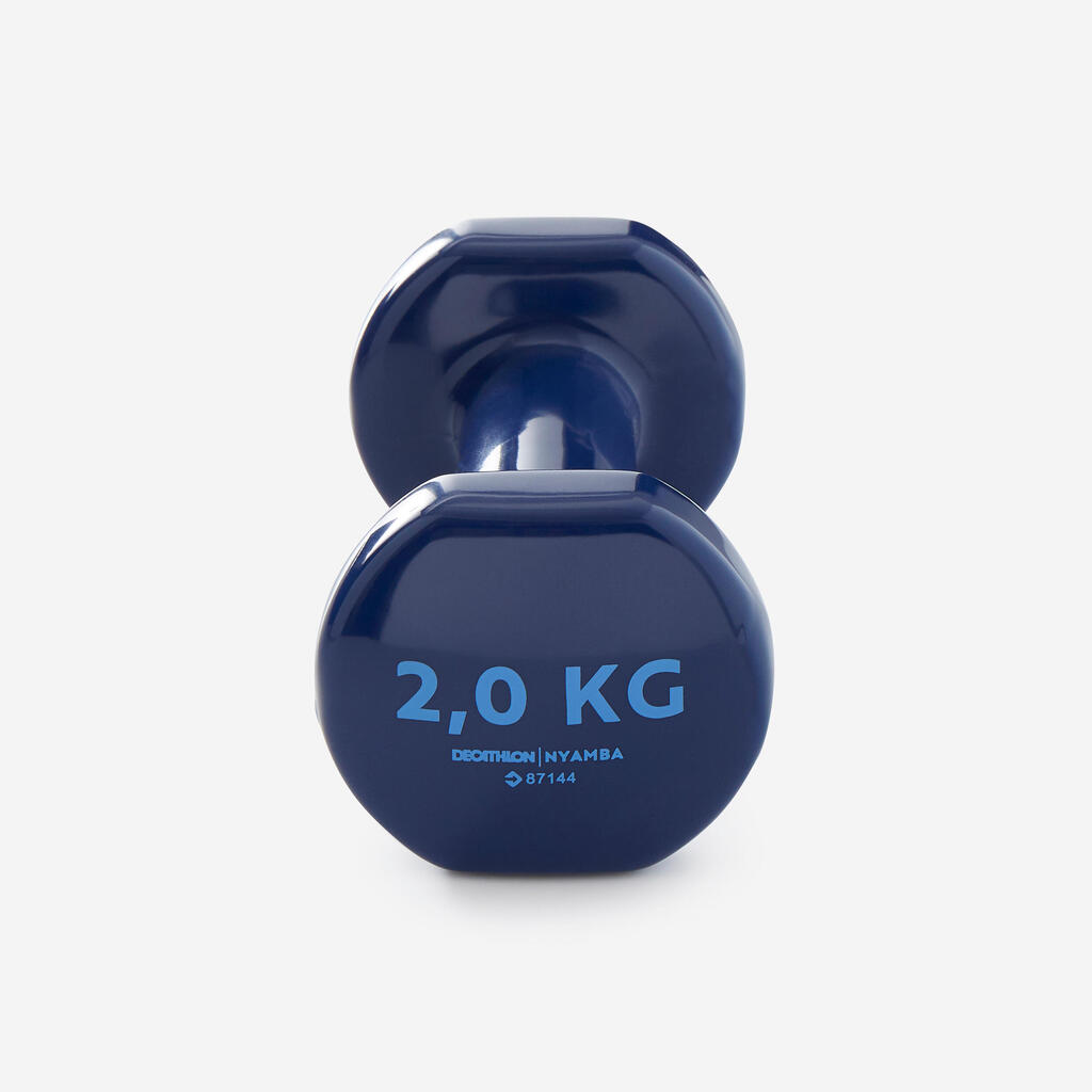 Fitness 2 kg Dumbbells Twin-Pack - Navy Blue