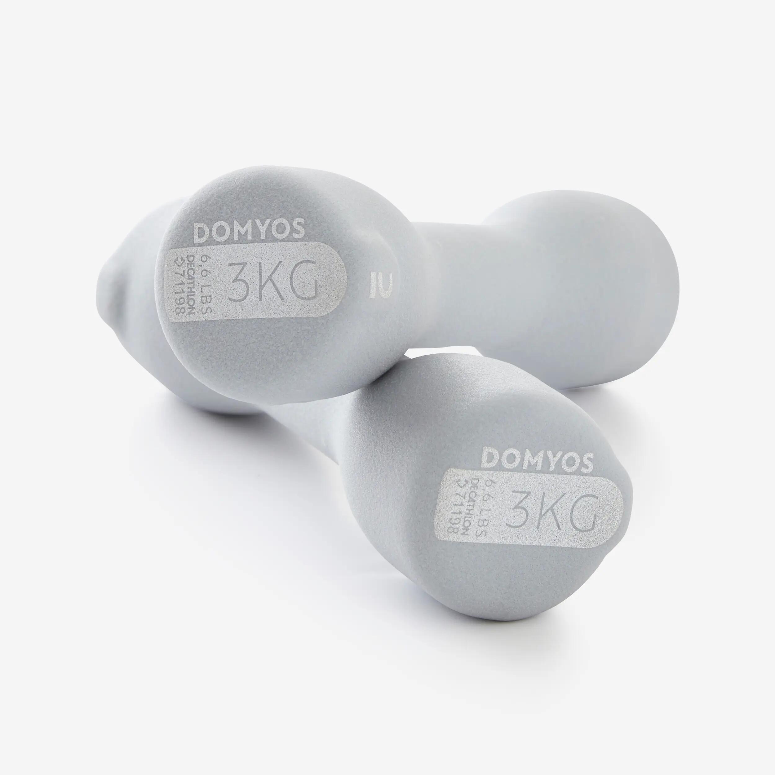 Set x2 Gantere Easy Fitness 3 kg Gri    10/11