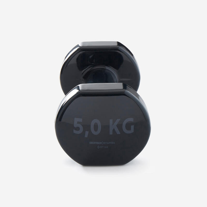 HALTERES DE FITNESS 5 KG PRETO x2