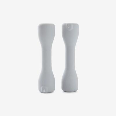 Fitness halters per paar 2 x 3 kg easy grijs